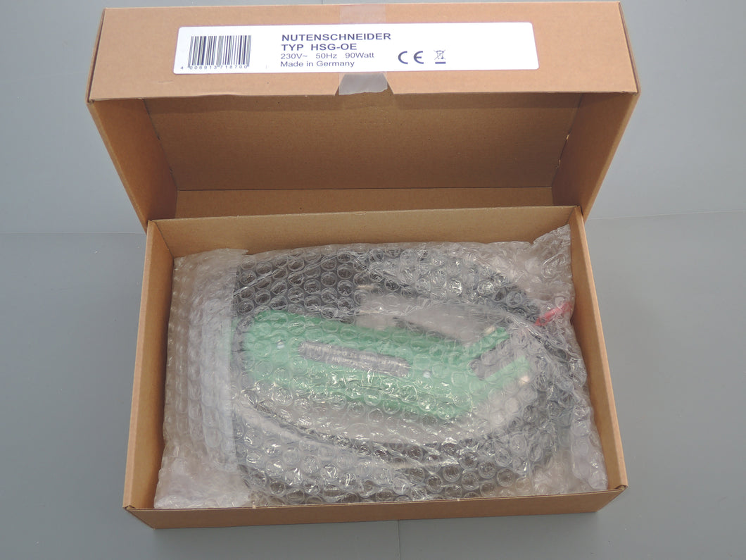 Professioneller NUTENSCHNEIDER / HEIßSCHNEIDER / HEISSSCHNEIDEGERÄT HSGM-OE mit SpitzeTyp OMEGA